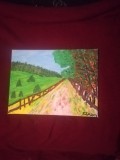 TABLOU PE PANZA CU SASIU NOU 30X40 CM PEISAJ DE TOAMNA PRET DOAR 20 LEI