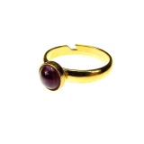 Inel reglabil argint placat cu aur ametist natural 6 MM