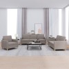 VidaXL Set de canapea cu perne, 3 piese, gri taupe, material textil