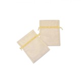 Set Pungi Organza, 15x19cm, 10 Bucăți, Culoare Bej, Oem