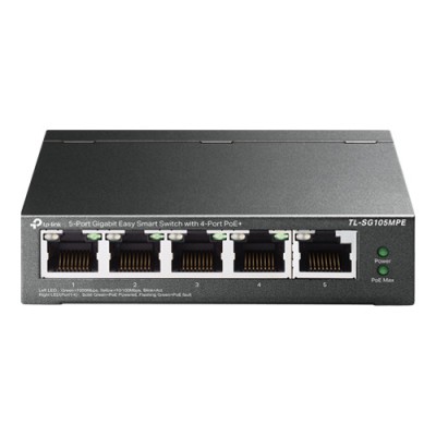 Switch Easy Smart, 4 porturi PoE RJ45 Gigabit, 1 port RJ45 Gigabit, Managed - TP-Link TL-SG105MPE foto