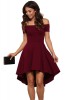 B516-81 Rochie skater asimetrica, de cocktail, cu decolteu bardot, XXL