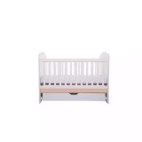 Cumpara ieftin Patut Eurogloria Como cu sertar - Alb cu Cappucino + Saltea cocos confort 120 x 60 x 12 cm