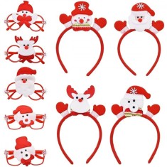 Set de 16 cordelute si ochelari pentru Craciun, ideal pentru costumatie, design jucaus si vesel Universal Mos Craciun Alb 14 cm 14 cm