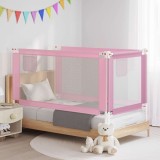 Balustrada Pat Copii vidaXL, Roz, 160cm, Protectie Anti-cadere, Ajustabila, Siguranta Bebelusi 18 luni-5 ani