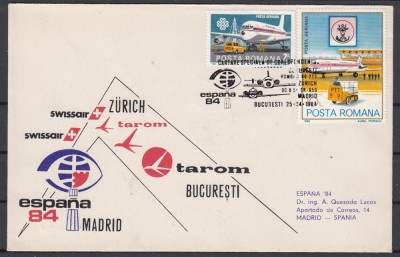 Aviatie - 1984 - TAROM,SWISSAIR - ZBOR BUCURESTI - ZURICH - MADRID foto