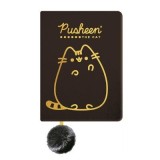 Jurnal pufos Majewski, Pusheen, design negru cu auriu, A5, 96 file