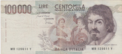ITALIA 100000 LIRE 1983 UZATA foto