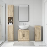 Cumpara ieftin Set de cabinet pentru baie cu 3 piese UTRECHT Stejar Sonoma