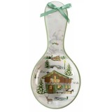 Suport lingura Craciun Village ceramica multicolora in cutie cadou II cm 11,5 x 24,5 H