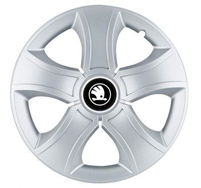 Set 4 Capace Roti Bis Gri R16, pentru Skoda Alb Negru foto