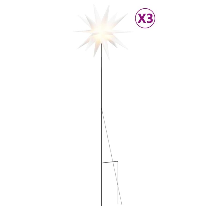 Lumini de Craciun cu varfuri LED-uri 3 buc. alb 57 cm pliabil