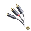 Cablu Audio 3.5mm - 2 x RCA UGREEN AV102 1m Gri