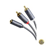 Cablu Audio 3.5mm - 2 x RCA UGREEN AV102 1m Gri