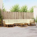 vidaXL Set de canapele de exterior cu pernă 8 pcs Natural și Crem 3367913