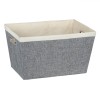 Cos de Depozitare, Model Textil Dur, Gri Ecru, 40x28x23cm, Manere Metalice, Oem