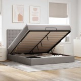 vidaXL Cadru de pat otoman cu saltea Taupe 180x200cm Material