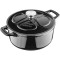 Oala antiaderenta din fonta Navaris pentru plite/cuptoare - 24 cm - 3,5 l - negru, 48777.01.01
