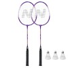 Set badminton Nils NRZ2053 2 rachete, 3 fluturasi, 1 husa de protectie FitLine Training