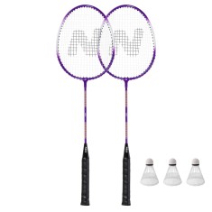 Set badminton Nils NRZ2053 2 rachete, 3 fluturasi, 1 husa de protectie FitLine Training