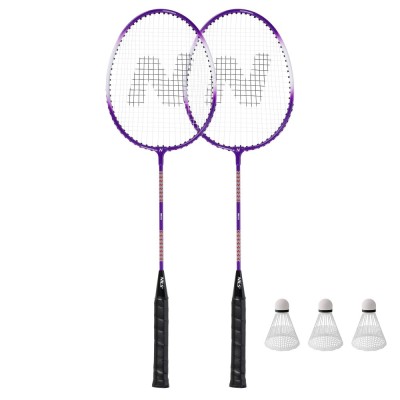 Set badminton Nils NRZ2053 2 rachete, 3 fluturasi, 1 husa de protectie FitLine Training foto