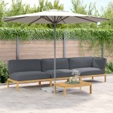 vidaXL Set de canapea cu pernă 4 pcs Antracit Lemn Solid de Acacia 3418314