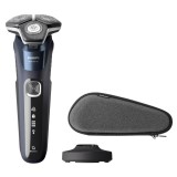 Aparat de ras Philips Shaver Series 5000 S5885/35, Barbierit umed si uscat, Fara fir, Tehnologie SkinIQ, Lame SteelPrecision, Midnight Blue, 60 min, G