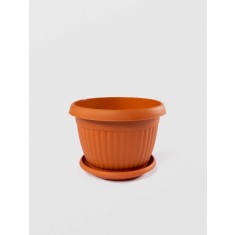 Ghiveci Bella cu Tava, STERK, 18x14 cm, Plastic Maro