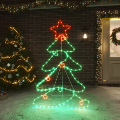 vidaXL Figurină pom de Crăciun, 144 LED-uri, 88x56 cm foto
