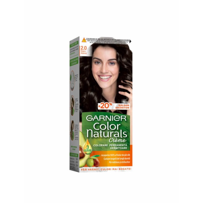 Vopsea Permanenta de Par 2.0 Negru Abanos, Garnier Color Naturals, 110 ...