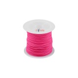 Snur rasucit cerat din poliester pentru bijuterii Crisalida, diametru 0,8 mm, lungime 9 m, Roz neon