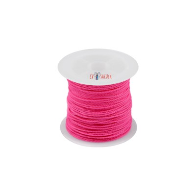 Snur rasucit cerat din poliester pentru bijuterii Crisalida, diametru 0,8 mm, lungime 9 m, Roz neon foto