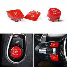 Set Capac Buton Start-Stop + Capace Buton Volan M1+M2 Bmw X6 F16 2014→ SSV-8006+8027+8028 Rosu