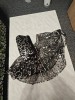 SET ELEGANT DE SEARA, PLIC SI BOLERO, COMBINATIE DE MARE EFECT, NEGRU CU STRASURI ARGINTII, Medie