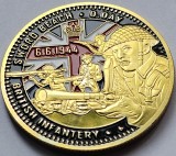 Medalion/Token Marea Britanie / Franta, D-Day June 6, 1944, Gold &amp; Sword beaches, Europa