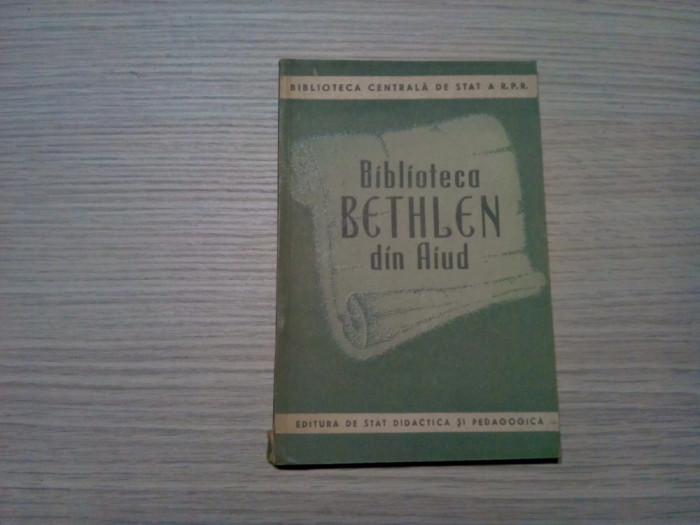 BIBLIOTECA BETHLEN din Aiud - Vita Sigmond (autograf) - 1957, 46 p.; 1600 ex.