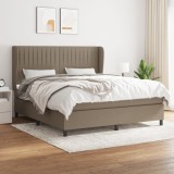 VidaXL Pat box spring cu saltea, gri taupe, 160x200 cm material textil 3128137