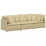 Canapea modulara cu perne, gri-verzui, tesatura velur