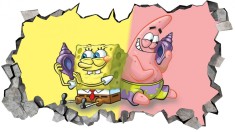 Sticker decorativ, SpongeBob, Galben-Roz, 90 cm, 8275ST-4 foto