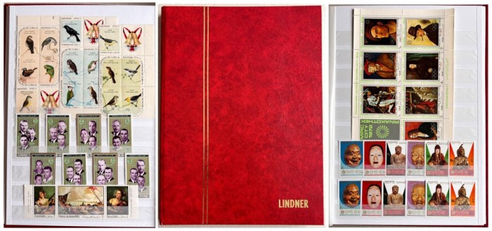 Clasor straine nestampilate 324 timbre (inclusiv 21 de blocuri) + 10 colite, serii complete MNH