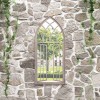 Oglinda Gradina vidaXL Nisipiu 100x45cm Fier Decorativa Exterior Antichizata