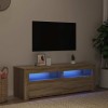 VidaXL Comodă TV cu lumini LED, stejar Sonoma, 120x35x40 cm