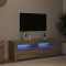 vidaXL Comodă TV cu lumini LED, stejar Sonoma, 120x35x40 cm