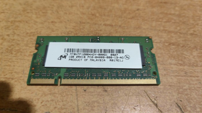 Ram Laptop Micron 1GB DDR2PC2-6400S MT8HTF12864HDY-800G1