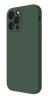 Husa din silicon compatibila cu iPhone 11, silk touch, interior din catifea cu decupaje la camere, Verde inchis, X-Level