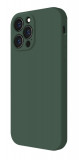Husa din silicon compatibila cu iPhone 12 Pro Max, silk touch, interior din catifea cu decupaje la camere, Verde inchis, X-Level