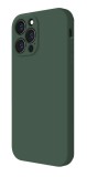 Husa din silicon compatibila cu iPhone 11 Pro, silk touch, interior din catifea cu decupaje la camere, Verde inchis, X-Level