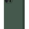 Husa din silicon compatibila cu iPhone 11, silk touch, interior din catifea cu decupaje la camere, Verde inchis