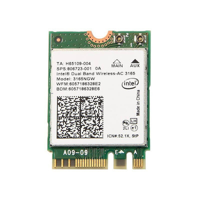 Placa Retea M.2 2230 Intel Dual Band Wireless-AC 3165, Bluetooth 4.2 foto