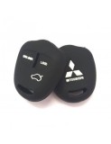 Husa cheie auto din silicon Mitsubishi cu 3 butoane Negru